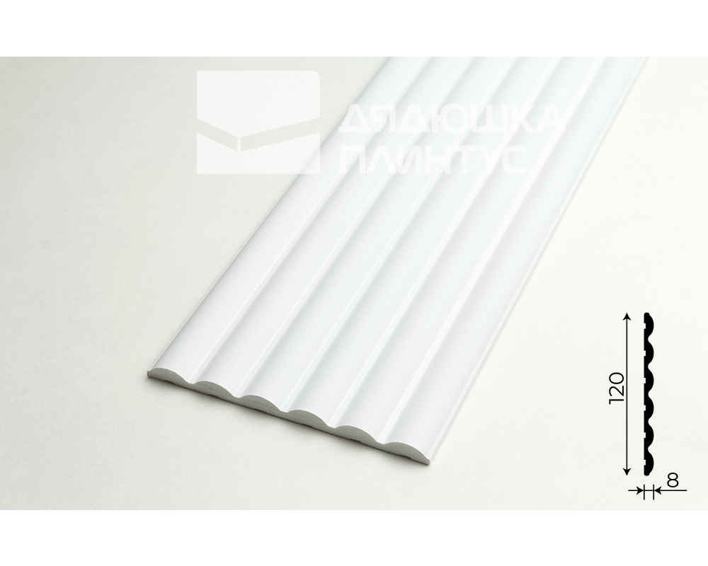 Стеновая панель 3D СОЛИД 4 UHD 08/120 120*2800 белая