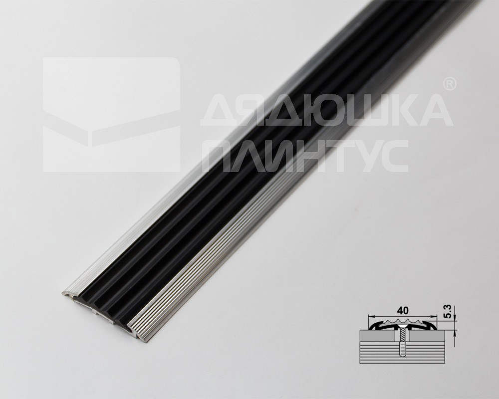 Порог одноуровневый ПС 08-1.2700.201лч Серебро