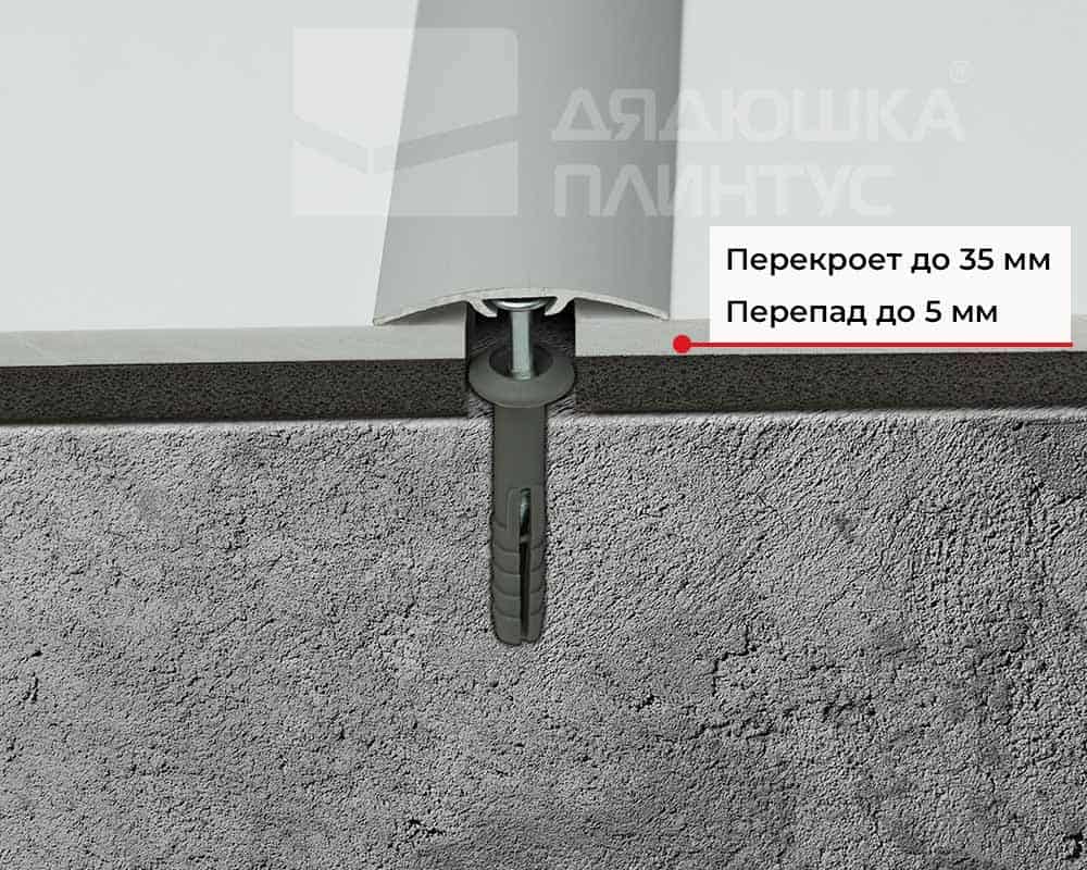 Порог одноуровневый ПС 04-3.900.056 0,9 м Бетон темный