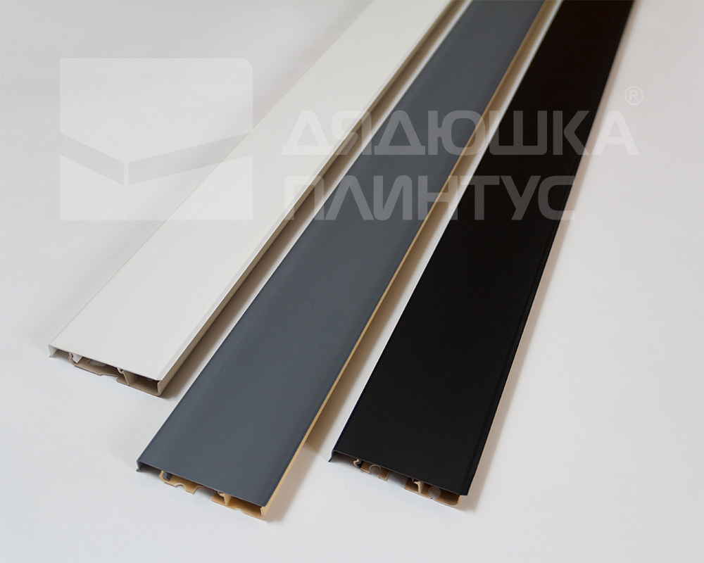 Плинтус ПВХ Cezar матовый с мягким краем HI-LINE PRESTIGE 090 Черный