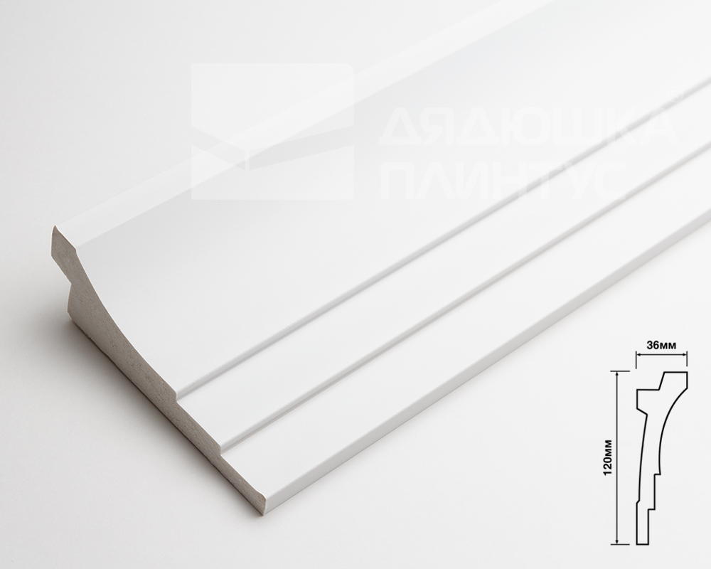 Плинтус потолочный из полистирола высокой плотности HI-WOOD A120 120х36мм 2,0м