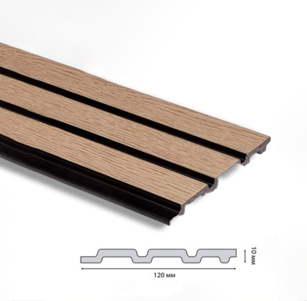 Панель вспененный полистирол ГРЕЙС 3D RAIL 120*2700 мм. Клен