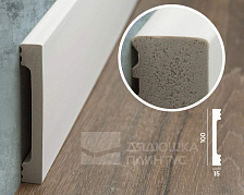 Плинтус из полистирола высокой плотности Волшебная Палочка 100*15*2000. MSPOL 104 Белый под покраску